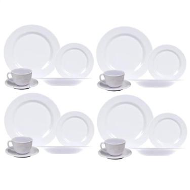 Imagem de Aparelho de Jantar Melamina Branca 16 Peças Pratos Xícaras - Bw Boutiq