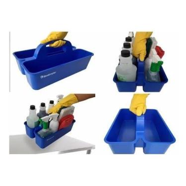 Imagem de Cesto Funcional Bralimpia Organizador De Produtos De Limpeza