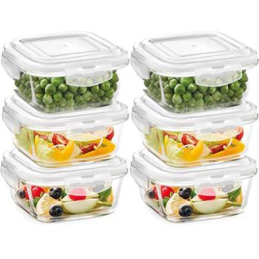 Imagem de Kit 6 Potes Vidro Hermetico Tampa Com Vedação Silicone 800ml - LP Hous