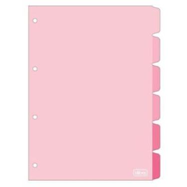 Imagem de Divisórias Para Fichário Univ. C/ 6 Rosa - Tilibra