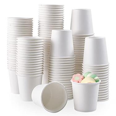Imagem de Pacote com 600 copos de papel de 85 ml, copos de banheiro, copos de lavagem bucal pequenos/frios para festas, piquenique, viagens e eventos