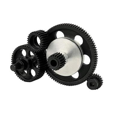 Imagem de Pothyes RC Car Transmission All Metal Internal Gears Set with Motor Gear for 1/10 RC Crawler Axial SCX10 Gearbox Upgrade Parts