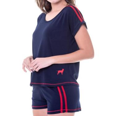 Imagem de Pijama feminino curto podiun 225068, Vermelho, Marinho, P
