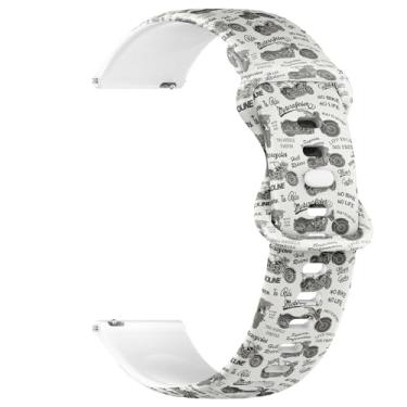 Imagem de Pulseira de silicone macia compatível com Garmin Forerunner 165/165 Music, Forerunner 35/45/45S, 20 mm, pulseira de relógio esportivo de substituição (silhueta de motocicleta)