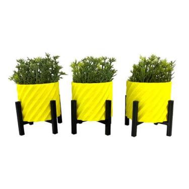 Imagem de Kit 3 Vasos Flor Cachepo Delicado Decoração Nicho Sala Rack - Sttark, 