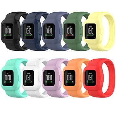 Imagem de Pulseira para Garmin Vivofit Jr. 3, pulseira de silicone macio de substituição para Garmin Vivofit Jr. 3 Fitness Tracker, pequena, grande (sem rastreador)