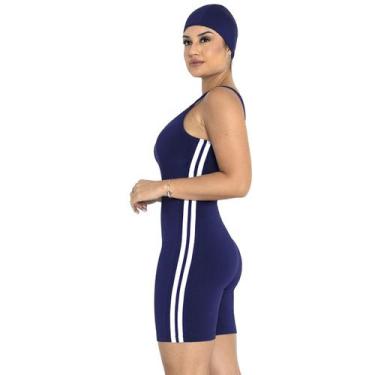 Imagem de Maiô Macaquinho Feminino Hidroginástica Natação Praia Adulto Faixa Lat