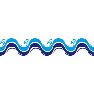 Imagem de Kit 5 Adesivos Vinil Borda de Piscina Onda 02 100cm x 20cm - Império d