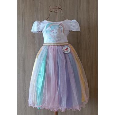 Imagem de Vestido Festa Infantil Chuva De Amor Nuvem Brilhante Colorido - Piment
