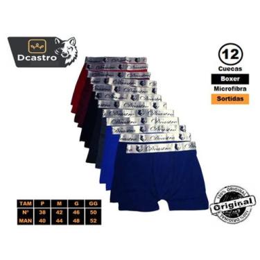 Imagem de Kit c/12 cuecas box cores sortidas - Dcastro, GG