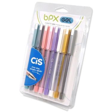 Imagem de Estojo Caneta Esferográfica BPX Gel CiS - 8 Cores