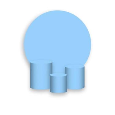 Imagem de Painel De Festa Redondo 1,50x1,50 + Trio De Capas Cilindro - Cor Liso 