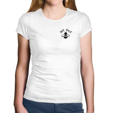 Imagem de Baby Look Algodão Bee Nice - Foca na Moda, Branco, GGG