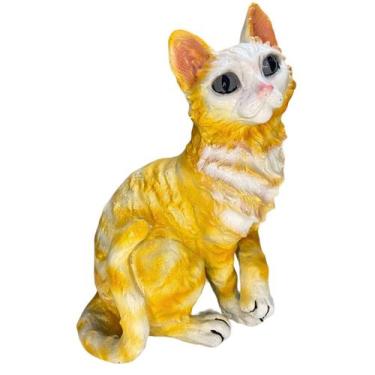 Imagem de Escultura em Resina Estatueta Decorativa Forma de Gato Sentado Realist
