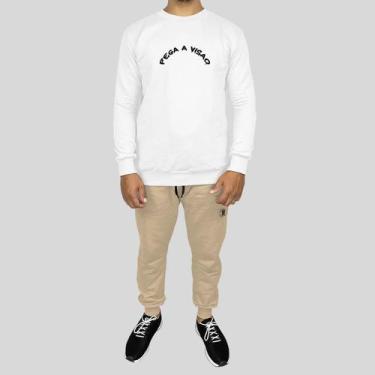 Imagem de Conjunto Calça e Blusa Moletom Careca Sem Capuz Algodão PV - MP Moda M