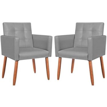Imagem de Kit 2 Poltronas material sintético para Sala de Espera Decorativa Cade