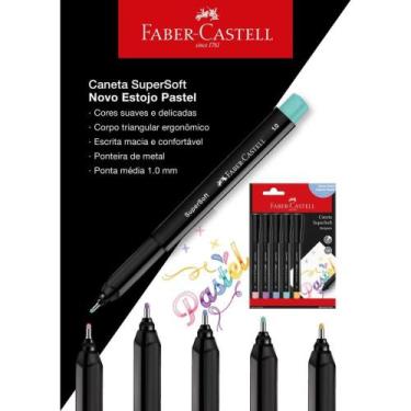 Imagem de Caneta com Ponta Porosa Supersoft Pen 1.0MM 5 Cores Pastel, Pacote com