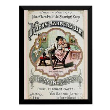 Imagem de Poster Moldurado Barbearia Arte Barbe Shop Quadro Decorativo - Fanarte