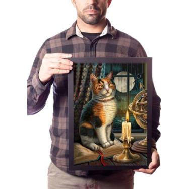 Imagem de Poster Moldurado Gata Arte Wicca Quadro Decorativo - Fanarte