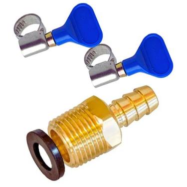 Imagem de espigão macho rosca 1/2 x 3/8 e abraçadeiras de aço - USICOM