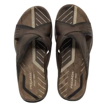 Imagem de Chinelo Masculino Fácil Calce Dia a Dia em Couro Pegada