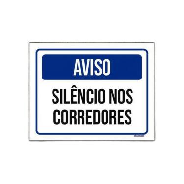 Imagem de Placa Sinalização - Aviso Silêncio Nos Corredores 36X46