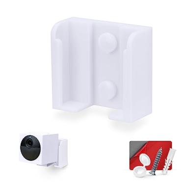 Imagem de Suporte de parede para câmera de segurança Wyze Cam Outdoor v2, suporte fácil de instalar, reduz pontos cegos e desordem, adesivo e montagem rosqueada - (branco)