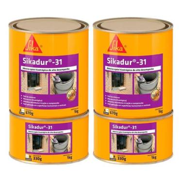 Imagem de 2 Sikadur 31 Sika Adesivo Epóxi Tixotrópico 1kg Concreto