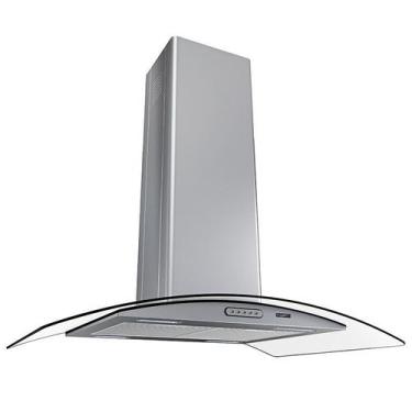 Imagem de Coifa Depurador ou Exaustor de Ilha 90cm Vidro Curvo Inox Fogatti, 220