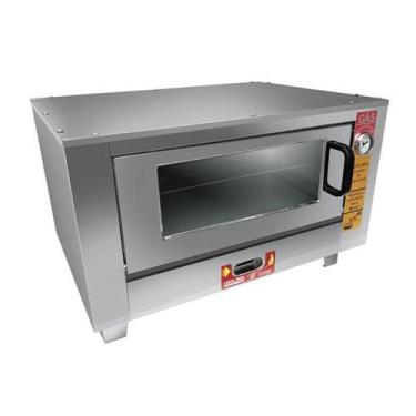 Imagem de Forno Gás 1 Câmara 20cm Confeitaria/ Assados Inox 71x62x40 Metalmaq