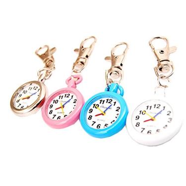 Imagem de ZIMI 4 peças, pequeno, redondo, masculino, feminino, porta-chaves, simples e fácil de ler, prata, rosa, azul, branco, small, Moderno