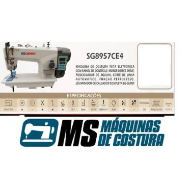Imagem de Máquina de Costura Industrial Reta Eletrônica c/ Direct Drive, 1 Agulh