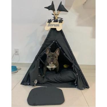 Imagem de Cabana Full Grey M Placa Kit Pet Cachorro Toca Gato Cama Pet - Nikpet 