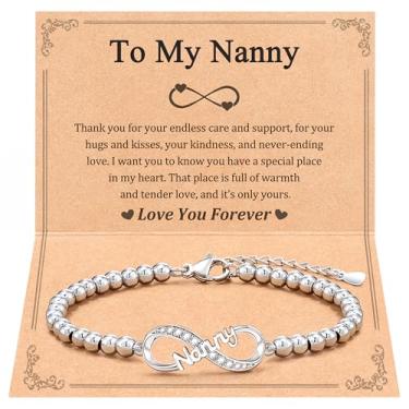 Imagem de Tarsus Pulseiras Infinity Love Heart para irmã/melhor amiga/filha/avó/avó/babá/tia, aniversário, Natal, Dia dos Namorados para mulheres, melhores amigas e meninas, average, Aço inoxidável, Sem Pedra