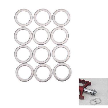 Imagem de Espaçadores de arruelas de pedal para pedal de bicicleta BMX de 9/40.6 cm, espaçador de arruela de pedal de aço inoxidável, 20/15 mm (OD/ID) e 1 mm de espessura, 12 peças/pacote
