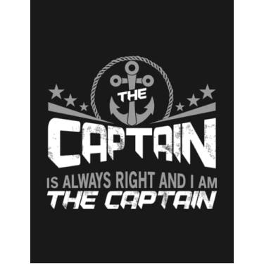 Imagem de Notebook: Captain Sailing Skipper Gift Retro: Journal Notebook Best Gifts For Anyone 8.5x11 100 Pages