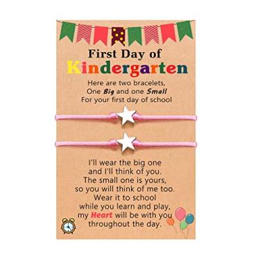 Imagem de Pulseiras First Day of School, preto/rosa/azul/vermelho/fúcisia Star Bracelets for Mommy and Me, Corda, Sem pedras preciosas