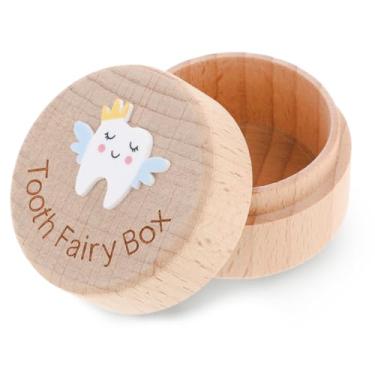 Imagem de Caixa de fada dos dentes, caixa de dentes para meninas, linda caixa de madeira esculpida com lojas de dentes 3D, dentes perdidos para crianças, lembrança de dente caído, caixa de armazenamento
