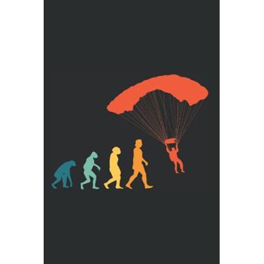 Imagem de Parachute Notebook: Skydiver Evolution Retro Parachute / 6x9 Inches / 120 graph sites