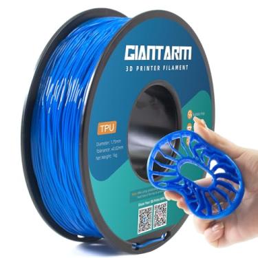 Imagem de GIANTARM Filamento TPU azul, filamento TPU 95A 1,75 mm, precisão dimensional +/- 0,03, filamento de impressora 3D flexível macio carretel de 1 kg (1 kg), embalagem a vácuo (azul)