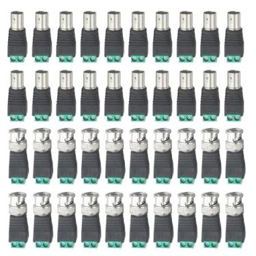 Imagem de WMYCONGCONG 40 PCS BNC Male Female Balun Connector Coaxial Cat5 BNC Connector Screw Terminal Plug Block Adapter for Coax Cat5 CCTV Video Cameras