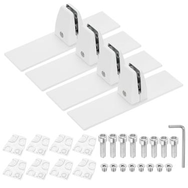 Imagem de PATIKIL Braçadeira de suporte para divisória de mesa de 4,6 x 3,3 x 6,3 cm, 4 peças, braçadeira de alumínio para divisória de mesa, suporte de proteção contra espirros para painel de mesa de