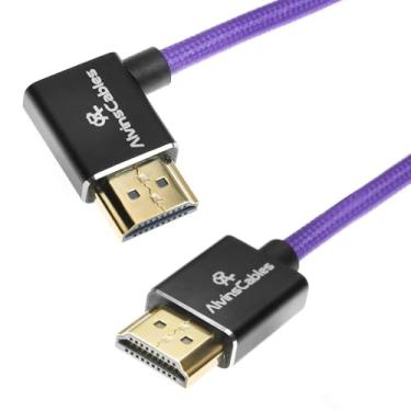 Imagem de Alvin's Cables Cabo HDMI 2.1 8K para monitor Atomos Ninja V, para Sony FS5 FS7, BMPCC, para câmera Canon C300 C500, 8K @60Hz 4K@120Hz 48Gbps cabo espiral trançado de alta velocidade ângulo esquerdo