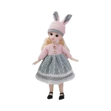 Imagem de Boneca Articulada de 30cm com Roupas, Sapatos 3D e Olhos Marrons - 12 
