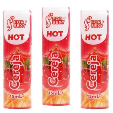 Imagem de KIT 03 Géis Hot Comestível de Cereja Saboroso 15Ml For Sexy