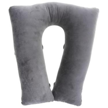 Imagem de YWJLQH Capa de assento do vaso sanitário riser flexível engrossar simples cabeceira almofada universal para idosos viajando, U Shape Gray