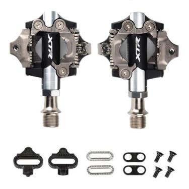 Imagem de XTR PD-M9100 Pedais Mountain Bike SPD Pedais compatíveis com Shimano Ciclismo Bloqueio Automático Conjunto de Pedal de Corrida Inclui SM-SH51 Chuteiras Pedal de Bicicleta