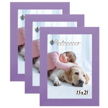 Imagem de Kit 3 Molduras Porta Retrato 15X21 Lilás - Santamaria Molduras