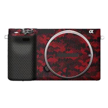 Imagem de JERXTTON Adesivo de capa de câmera para Sony A6400 A6300, película protetora, antiarranhões, decoração e resistência ao desgaste (Mamba Red)