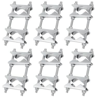 Imagem de Kit de montagem de mastro de antena de 5 cm de montagem de mastro a poste resistente com bloco de mandíbula em V para antena de TV CB Ham, estação meteorológica, canos